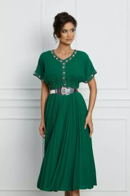 rochie verde eleganta de vara din voal
