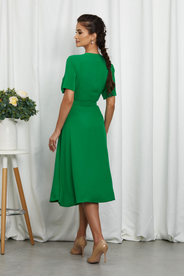 rochie verde eleganta din voal