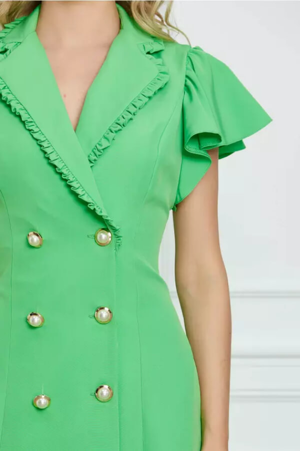 rochie eleganta tip sacou verde din stofa